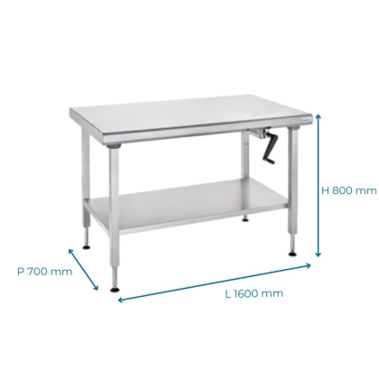 Plan de travail inox Ergonomix 700 x 1600 mm