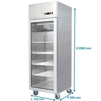 Armoire réfrigérée négative vitrée 600L Inox