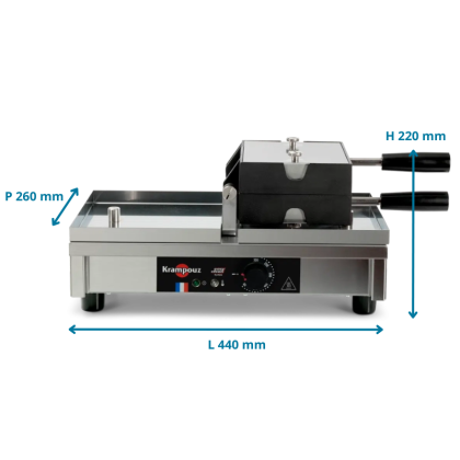 Gaufrier électrique ouverture 180° - 4 x 6 Liège Paty