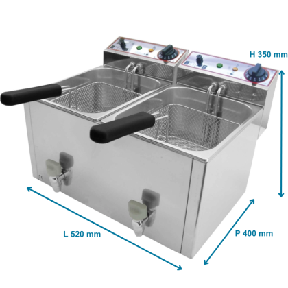 Friteuse Électrique Double 2X8L