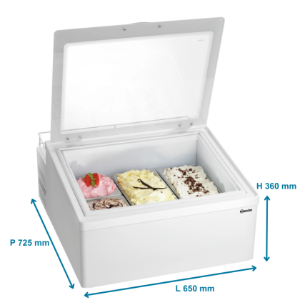 Vitrine à glaces 3x5L ou 6x2,5L