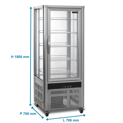 Vitrine réfrigérée 4 faces vitrées - 468L