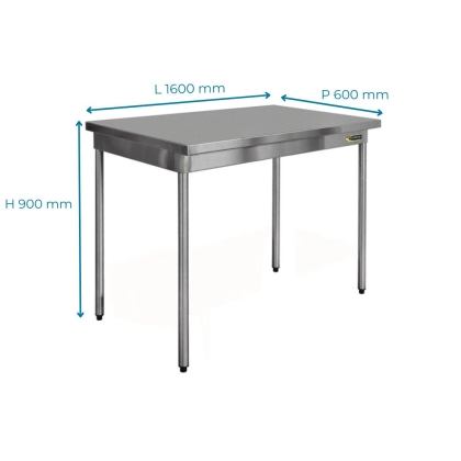 Table Inox Centrale L 1600 mm