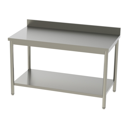 Table Inox Adossée - Étagère Basse L 1400 x P 600 mm