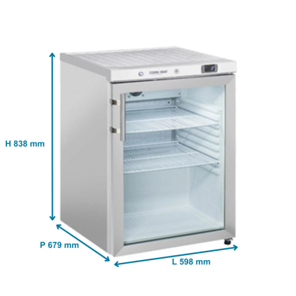 Armoire inox positive 200L vitrée 