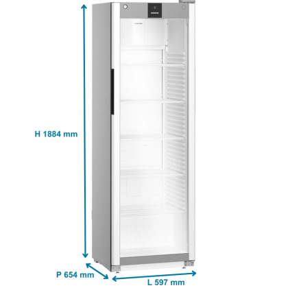 Armoire positive inox ventilée, porte vitrée, 400L - LIEBHERR