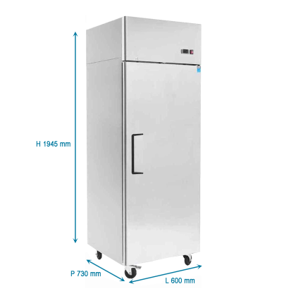 Armoire réfrigérée compacte positive inox - 410 L