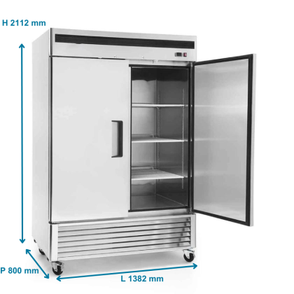 Armoire positive 2 portes en inox, groupe en bas  - 1300L