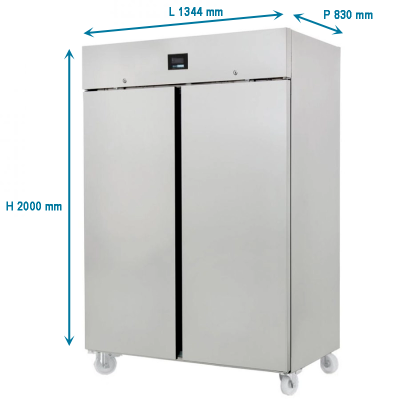 Armoire Réfrigérée 2 portes Inox Tropicalisée - 1400 L