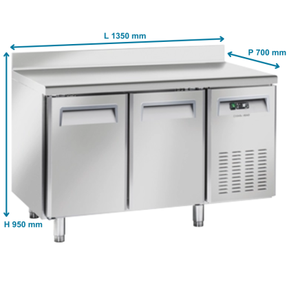 Table négative GN1/1, 2 portes + dosseret - COOL HEAD
