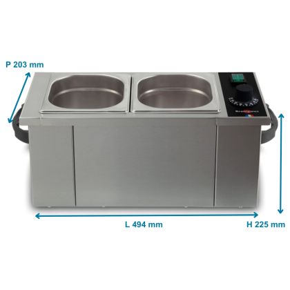 Bain-Marie Électrique 2 Bacs Gn 1/6