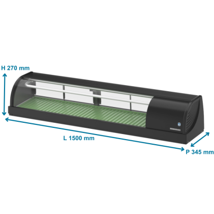 Vitrine à Sushi L 1500 mm - Moteur à Droite