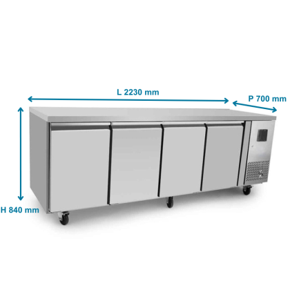 Table Réfrigérée Tropicalisée 4 Portes P700