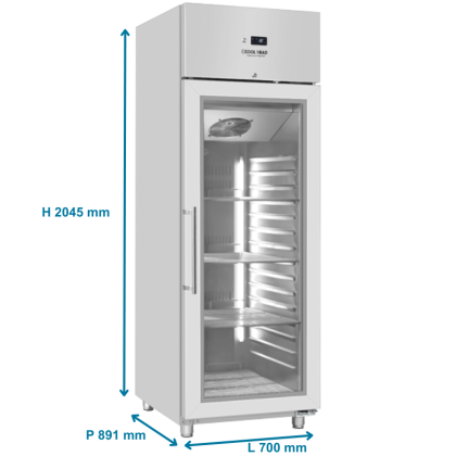 Armoire positive vitrée, GN2/1 inox - 546 L