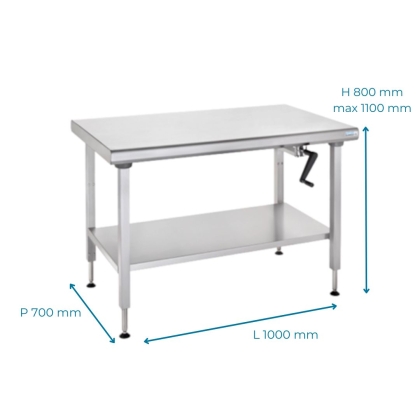 Plan de travail inox Ergonomix 700 x 1000 mm