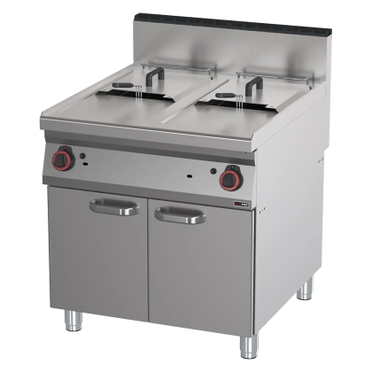 Friteuse gaz double avec soubassement - 2 x 17 L