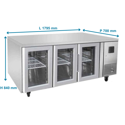 Table Positive Tropicalisée 420 L  - 3 Portes GN1/1