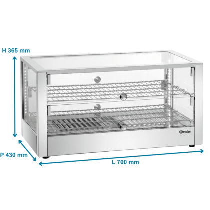 Vitrine chauffante - 80 Litres