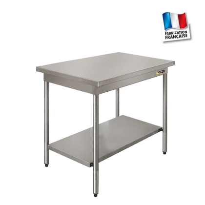 Table Inox Centrale + Étagere Basse P 700 L 1000 mm