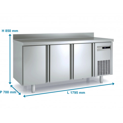 Table réfrigérée positive, 3 portes, P700