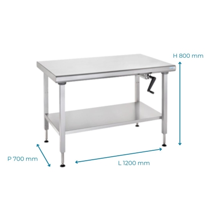 Plan de travail inox Ergonomix 700 x 1200 mm