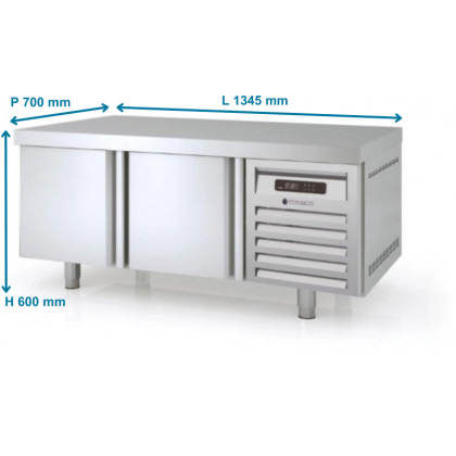 Meuble soubassement positif GN1/1, 2 portes - 169L