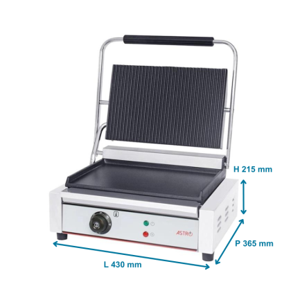 Grill Panini Électrique Lisse - Rainuré Medium