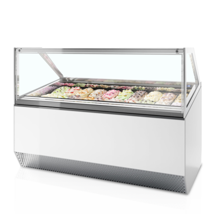 Vitrine spécial glaciers, vitre droite - 20 bacs Napoli 5L