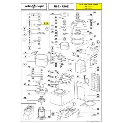 Mini cuve 3,5L inox + couteau lisse - R8/R10