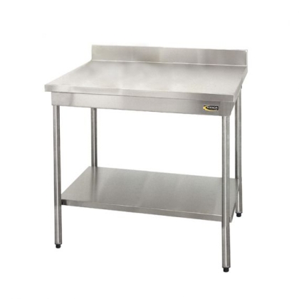 Table Inox Adossée Et Étagere Basse L 1400 mm