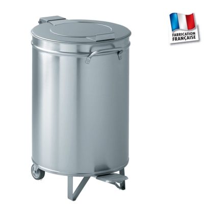 Poubelle inox cylindrique - 50L