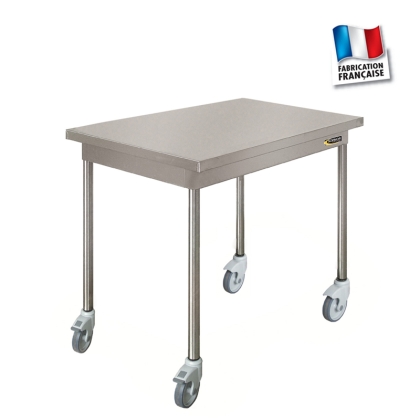 Table Inox Centrale Mobile P 700 L 1000 mm