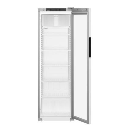 Armoire positive grise ventilée, porte vitrée, 400L - LIEBHERR