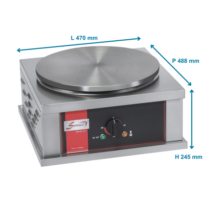 Crêpière électrique carrée foraine usage intensif - 40 cm