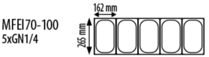 Saladette réfrigérée 2 portes - 5 bacs GN1/4 - 169 L