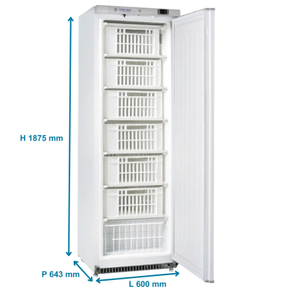 Armoire réfrigérée négative blanche + 7 paniers -  400L