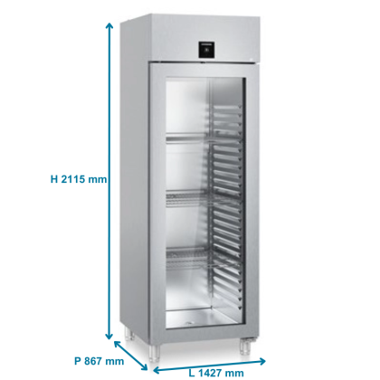 Armoire positive GN2/1, cuve inox emboutie, 2 portes - 1360L