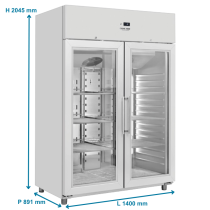 Amoire réfrigérée positive 2 portes vitrées - 1255 L COOL HEAD