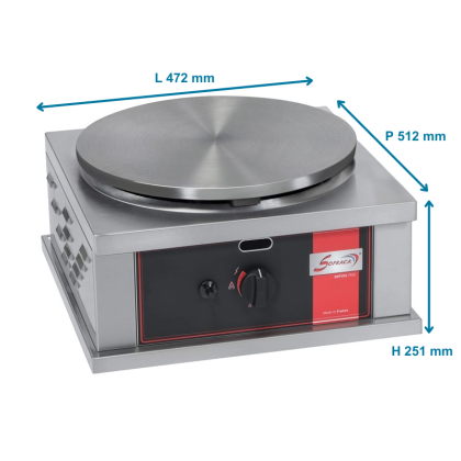 Crêpière Gaz carrée foraine usage intensif 40 cm