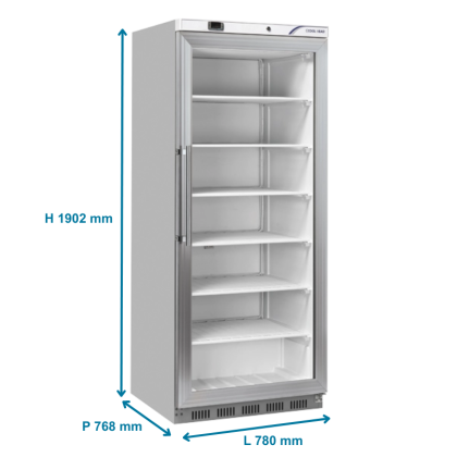 Armoire inox négative porte vitrée, 600 L - Cool Head