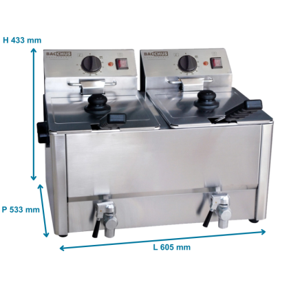 Friteuse Double Professionnelle 2 x 8 L