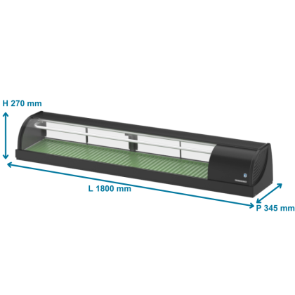 Vitrine à Sushi L 1800 mm - Moteur à Droite