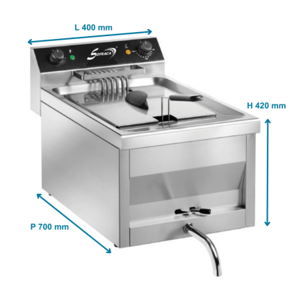 Friteuse électrique à poser triphasée - 12 L