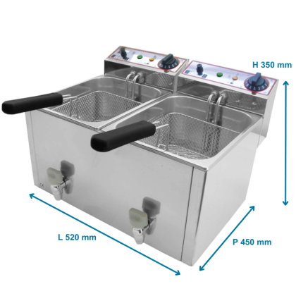 Friteuse Électrique Double 2x10L