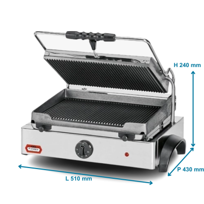 Grill Panini 3 kW - Plaque fonte lisse