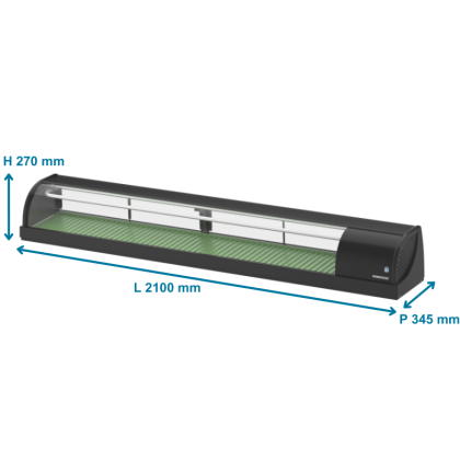 Vitrine à Sushi L 2100 mm - Moteur à Droite