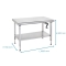 Plan de travail inox Ergonomix 700 x 1600 mm